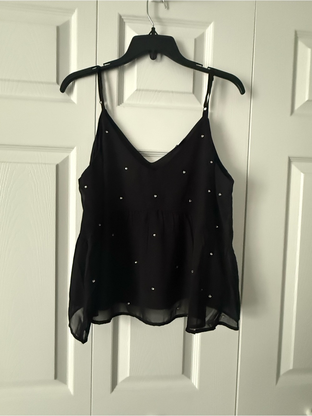 Old Navy Black Rhinestone Spaghetti Strap Camisole